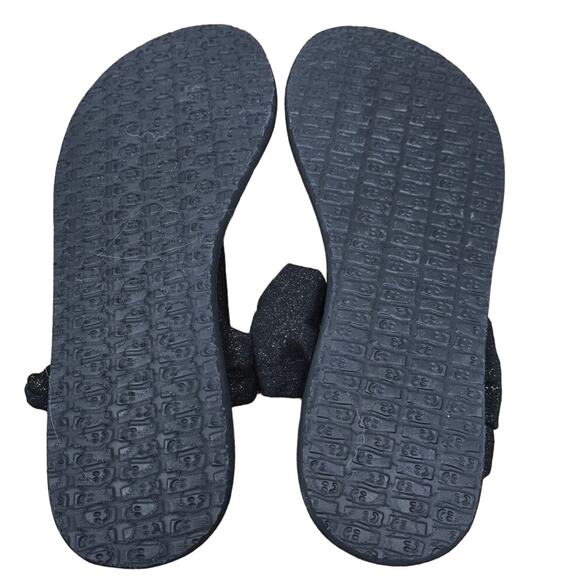 Sanuk Black Sparkle Ankle Strap Women's Sandals 10 - Picture 7 of 7